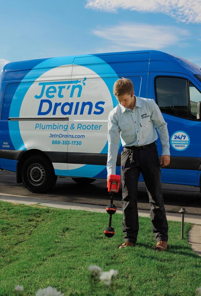 Jet'N Drains Technician Looking For Leak - Leak Detection